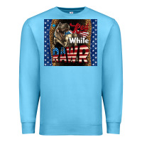 Ocean Blue Red White Rawr Dinosaur T-Rex Premium Sweatshirt - LillyAllenDesigns