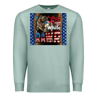 Seafoam Red White Rawr Dinosaur T-Rex Premium Sweatshirt - LillyAllenDesigns