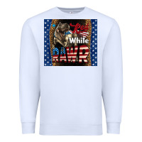White Red White Rawr Dinosaur T-Rex Premium Sweatshirt - LillyAllenDesigns
