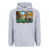 Heather Grey mama bear sees all with sunflowers Heavyweight Hoodie - Artiststas