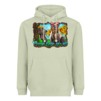 Matcha mama bear sees all with sunflowers Heavyweight Hoodie - Artiststas