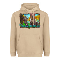 Mushroom mama bear sees all with sunflowers Heavyweight Hoodie - Artiststas