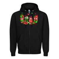 Black watermelon coffee cups Zipper Hoodie - AdoDesignShop