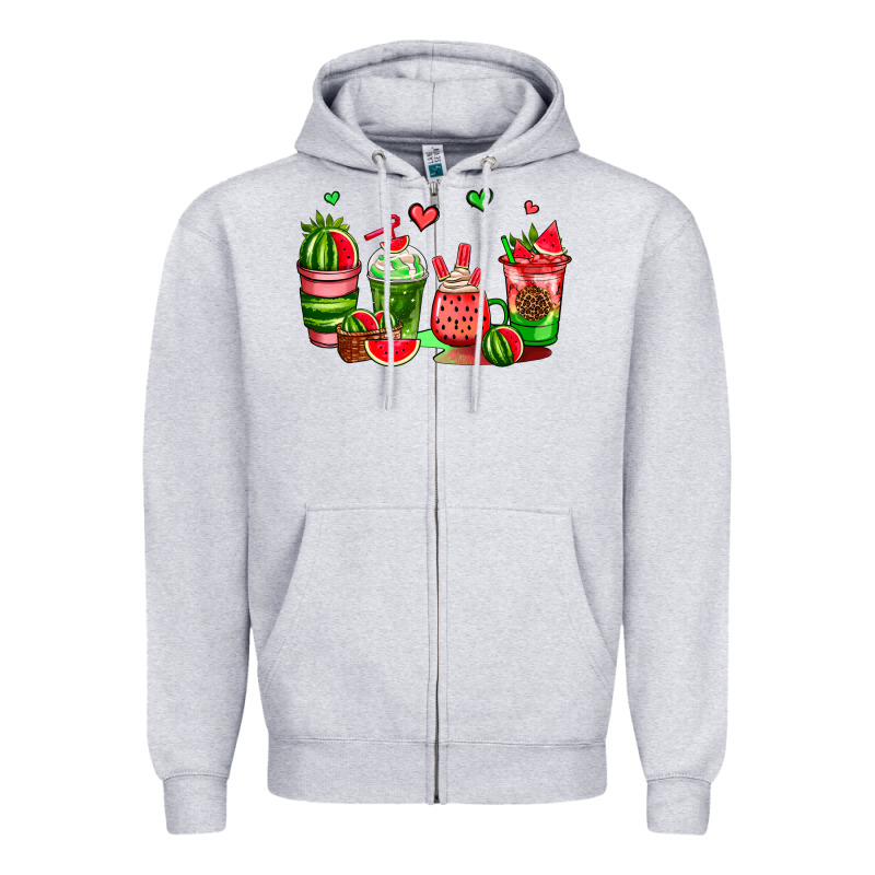 Watermelon Coffee Cups Zipper Hoodie by AdoDesignShop | Teevron