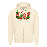 Sandshell watermelon coffee cups Zipper Hoodie - AdoDesignShop