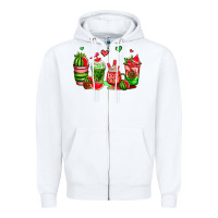 White watermelon coffee cups Zipper Hoodie - AdoDesignShop