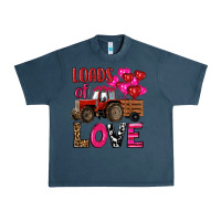 Midnight Navy valentine's day loads of love tractor with pin heart balloons Urban Heavy Tee - RanaPortraitStore