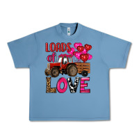 Pebble Blue valentine's day loads of love tractor with pin heart balloons Urban Heavy Tee - RanaPortraitStore