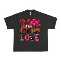 Pigment Black valentine's day loads of love tractor with pin heart balloons Urban Heavy Tee - RanaPortraitStore