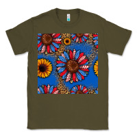 Army Green usa sunflowers seamless pattern Classic Tee - HRA Design Shop