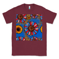 Burgundy usa sunflowers seamless pattern Classic Tee - HRA Design Shop
