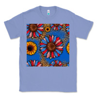 Colony Blue usa sunflowers seamless pattern Classic Tee - HRA Design Shop