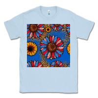 Dusty Blue usa sunflowers seamless pattern Classic Tee - HRA Design Shop
