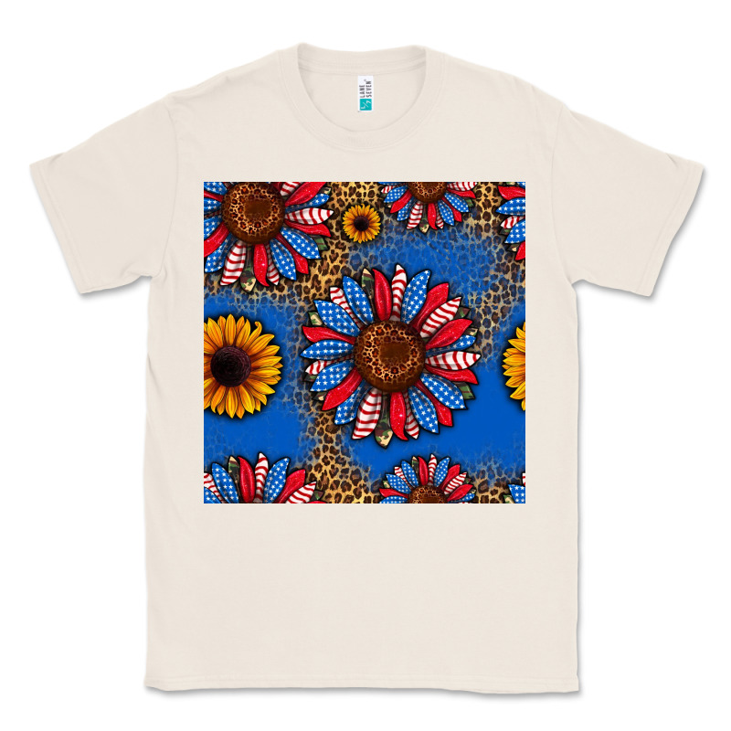 Usa Sunflowers Seamless Pattern Classic Tee by HRA Design Shop | Teevron
