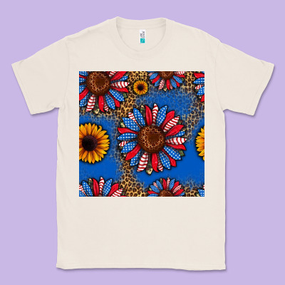 Usa Sunflowers Seamless Pattern Classic Tee Designed By Hra Design Shop
