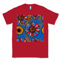 Red usa sunflowers seamless pattern Classic Tee - HRA Design Shop