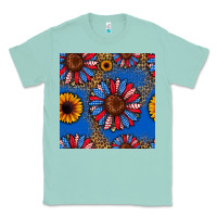 Seafoam usa sunflowers seamless pattern Classic Tee - HRA Design Shop