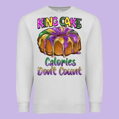 Mardi Gras King Cage Calories Don't Count Premium Sweatshirt Designed By Barkaloodesign