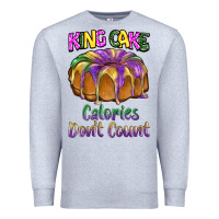 Heather Grey mardi gras king cage calories don't count Premium Sweatshirt - BarkalooDesign