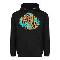 Black glitter leopard turquoise patch Heavyweight Hoodie - AdoDesignShop