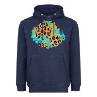 Navy glitter leopard turquoise patch Heavyweight Hoodie - AdoDesignShop