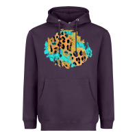 Plum glitter leopard turquoise patch Heavyweight Hoodie - AdoDesignShop