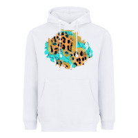 White glitter leopard turquoise patch Heavyweight Hoodie - AdoDesignShop