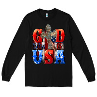 Black God bless the USA  4th of july Long Sleeve Tee - CowGirlArtShop