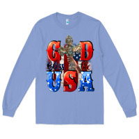 Colony Blue God bless the USA  4th of july Long Sleeve Tee - CowGirlArtShop