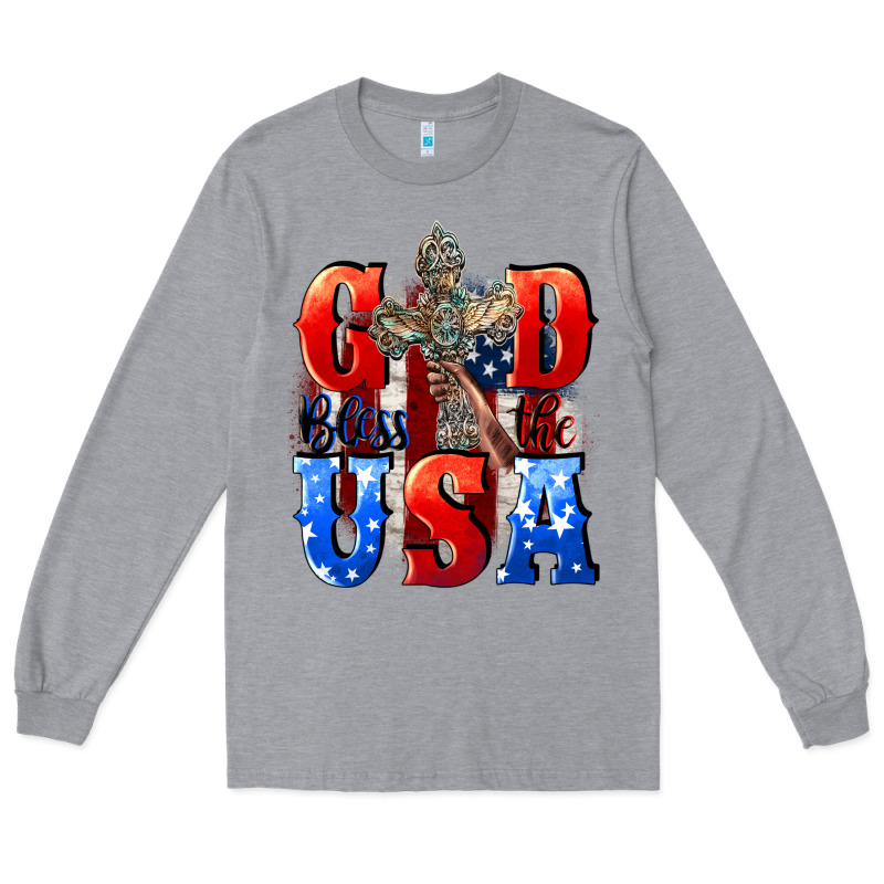God Bless The Usa  4th Of July Long Sleeve Tee by CowGirlArtShop | Teevron