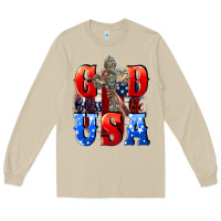 Mushroom God bless the USA  4th of july Long Sleeve Tee - CowGirlArtShop
