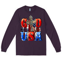 Plum God bless the USA  4th of july Long Sleeve Tee - CowGirlArtShop