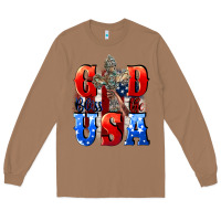 Toasted Coconut God bless the USA  4th of july Long Sleeve Tee - CowGirlArtShop