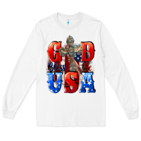 White God bless the USA  4th of july Long Sleeve Tee - CowGirlArtShop