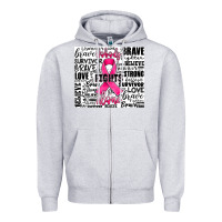 Heather Grey breast cancer nobody fights alone Zipper Hoodie - JahusDesignShop
