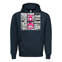 Navy breast cancer nobody fights alone Zipper Hoodie - JahusDesignShop