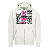 Oatmeal Heather breast cancer nobody fights alone Zipper Hoodie - JahusDesignShop