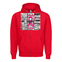 Red breast cancer nobody fights alone Zipper Hoodie - JahusDesignShop
