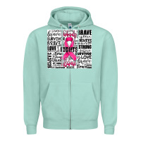 Seafoam breast cancer nobody fights alone Zipper Hoodie - JahusDesignShop