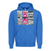 True Royal breast cancer nobody fights alone Zipper Hoodie - JahusDesignShop