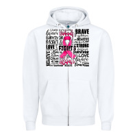 White breast cancer nobody fights alone Zipper Hoodie - JahusDesignShop