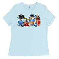 Baby Blue police coffee cup Ladies Tee - AdoDesignShop