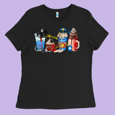 Police Coffee Cup Ladies Tee Designed By Adodesignshop
