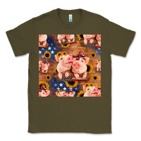 Army Green american pigs seamless pattern Classic Tee - HRA Design Shop