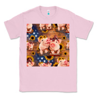 Bubblegum Pink american pigs seamless pattern Classic Tee - HRA Design Shop