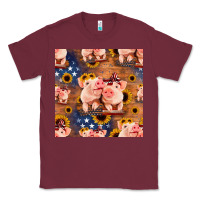 Burgundy american pigs seamless pattern Classic Tee - HRA Design Shop