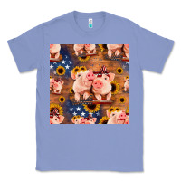 Colony Blue american pigs seamless pattern Classic Tee - HRA Design Shop