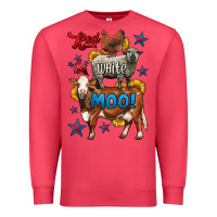Red White Moo Farm Animals 4th Of July Premium Sweatshirt | Teevron