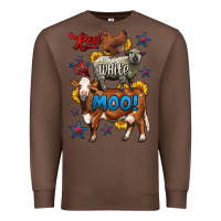 Chestnut red white moo farm animals 4th of july Premium Sweatshirt - LillyAllenDesigns