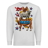 Dove Grey red white moo farm animals 4th of july Premium Sweatshirt - LillyAllenDesigns